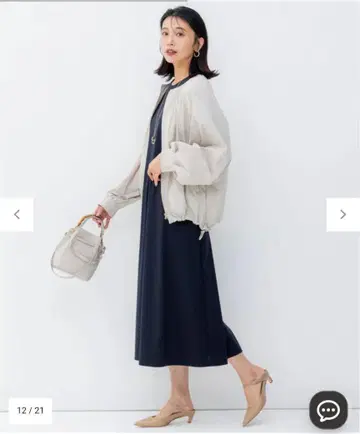 23구 나일론 2way 스트레치 노카라 블루종 size 38 베이지 계열