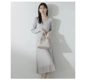PROPORTION BODY DRESSING 레이스 편직 니트 원피스