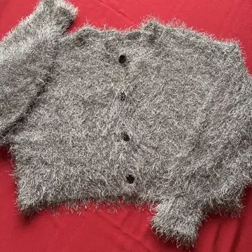 샤기 니트 가디건 M 루즈핏 숏 기장 트렌드 가을/겨울 따뜻한