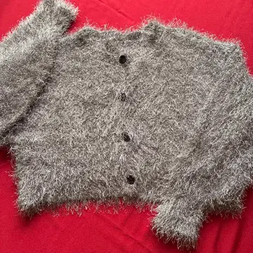 샤기 니트 가디건 M 루즈핏 숏 기장 트렌드 가을/겨울 따뜻한