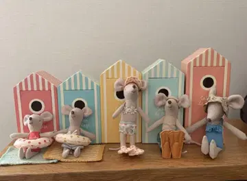 Maileg 메이 비치 마우스 캐빈 포함