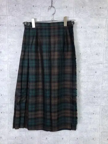 O'NEIL OF DUBLIN 체크 무늬 랩 퀼트 롱 스커트