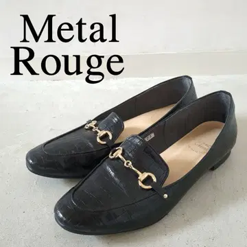 Metal Rouge 악어 무늬 비트 로퍼 일본제 블랙 23cm