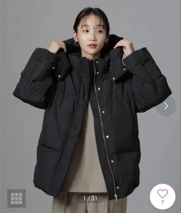 nano universe 발수 가공 후드 숏 다운 코트 2024 AW