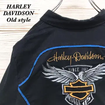 [ 레어 ] 할리데이비슨 반팔 셔츠 L 빅 로고 블랙 HS355