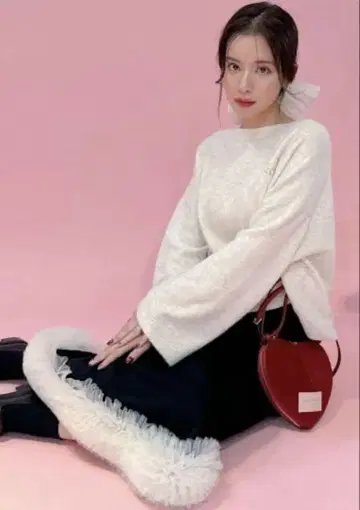 maison marble Tulle Sweater Skirt 블랙