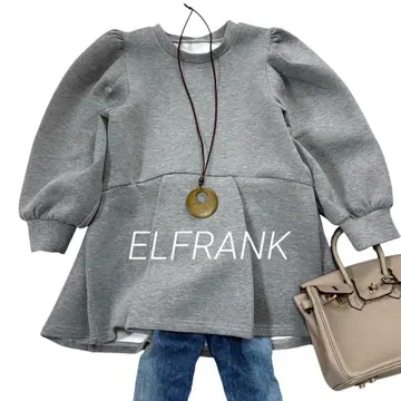 새상품급 ELFRANK 택 포함 페플럼 절개 종이상자 니트 풀오버