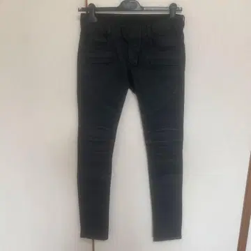 코팅 블랙 데님 팬츠 남성용 라이더