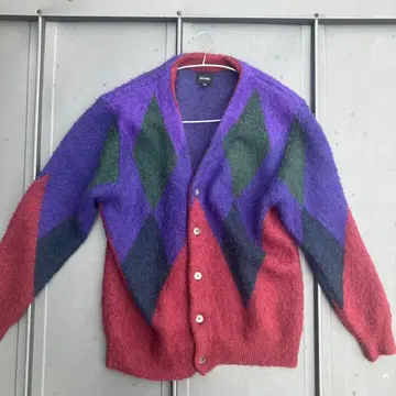 BEAMS 다이아몬드 패턴 가디건 M