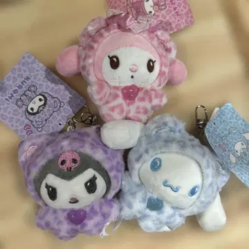 마이멜로디 쿠로미 시나모롤 봉제 인형 키링 3종 세트