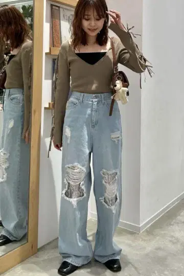 레이스 데님 레어 사이즈 2