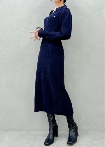 [ POLO BCS 콜라보 ] 케이블 폴로 니트 원피스 메이