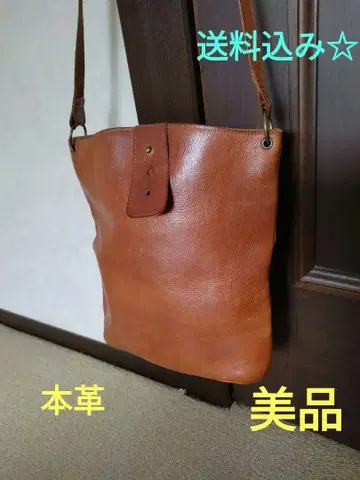 브라운 천연 가죽 숄더백 새상품급