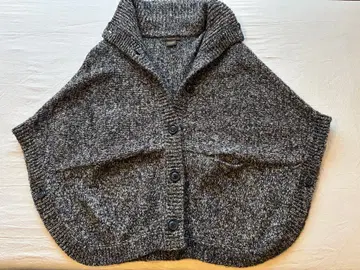 TERRAZZO DENIM 그레이 판초 케이프 코트