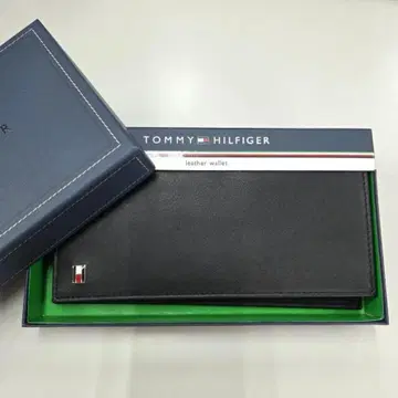 새상품 타미힐피거 지갑 장지갑 천연 가죽 블랙 31TL19X008