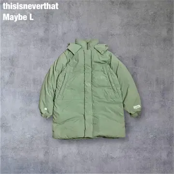 thisisneverthat 롱 다운 코트 L 상당 그린 한국 스트릿계