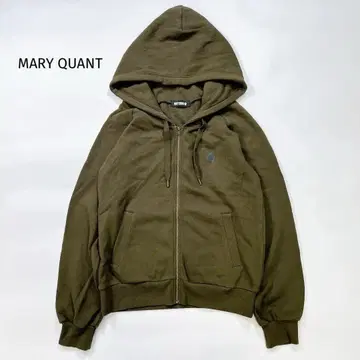 MARY QUANT 집업 후드티 38 M 올리브 후디