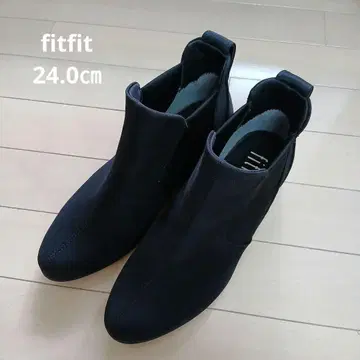 [ 새상품급 ] fitfit 블랙 사이드 고어 부츠 웨지솔 숏