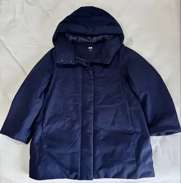 UNIQLO 후드 부착 다운 코트 XS 네이비