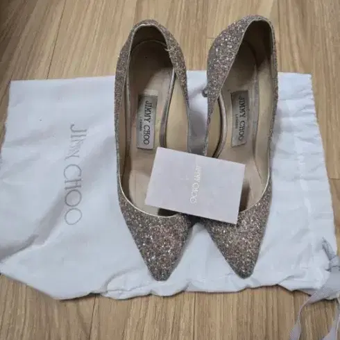 Jimmychoo Glitter Heel Shoes + Dust Bag