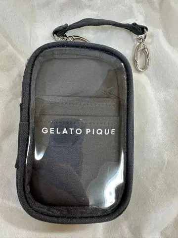 GELATO PIQUE 블랙 파우치 투명 포켓 부착