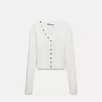 ZARA 골드 버튼 니트탑