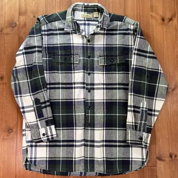 USA L.L.BEAN 헤비 플란넬 샤모아 크로스 체크 긴팔 셔츠 L