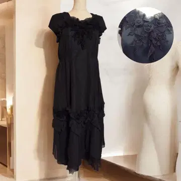 새상품급 아틀리에 마리코 롱 원피스 드레스 플라워 모티브 꽃 시어