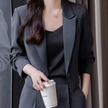 블랙 비즈니스 정장 수트 셋업 상하의