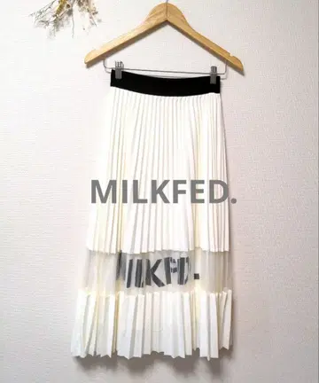 MILKFED. 밀크페도 플리츠 스커트 시어 로고 오샤레