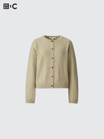 UNIQLO 유니클로 캐시미어 크루넥 숏 가디건 베이지 M