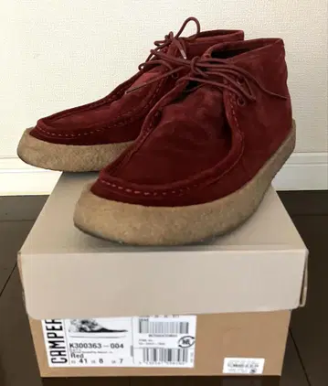CAMPER 레드 스웨이드 신발 41