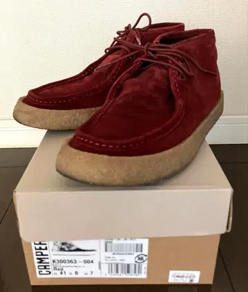 CAMPER 레드 스웨이드 신발 41