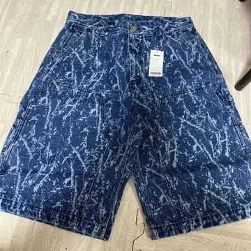 Camo Print 마블 데님 숏팬츠 atmos