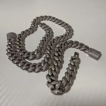 12mm 모이사나이트 순은 키헤이 목걸이