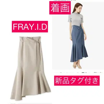 미사용 새상품 택 포함 FRAY I.D 비대칭 머메이드 스커트