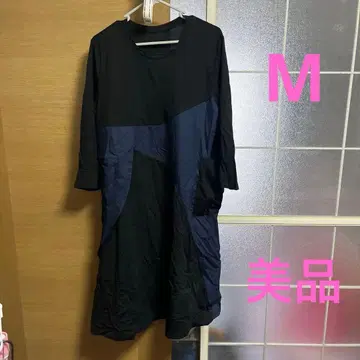 여성용 칠부 롱 원피스 블랙&네이비 M