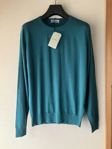 새상품 JOHN SMEDLEY 울 30G 크루넥 니트 그린 S