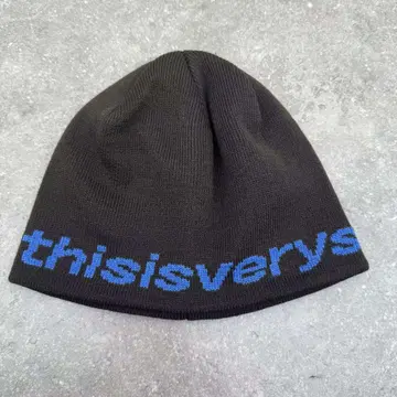 블랙 니트 모자 thisisvery 로고