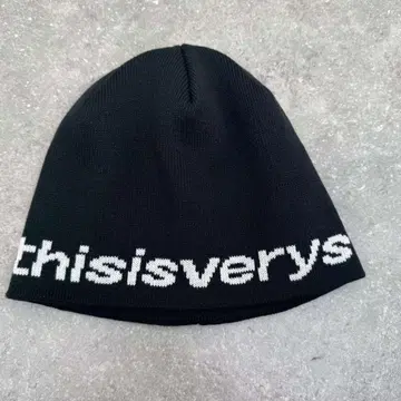 thisisverys 로고 니트 모자 블랙