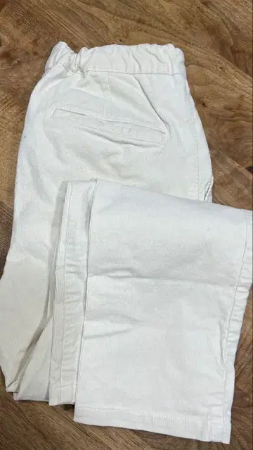 젬블 화이트 코듀로이 팬츠 허리밴딩