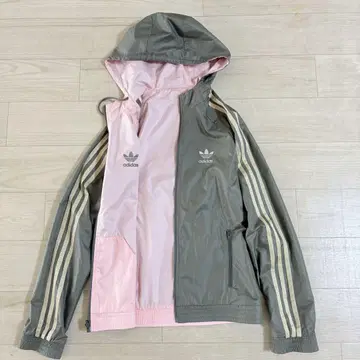 adidas 리버서블 후드티 저지 블루종 카키 핑크 로고