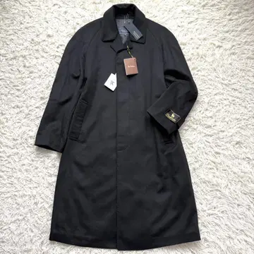 미사용 2XL 상당 발레스트리노 캐시미어 100 롱 코트 비즈니스 블랙