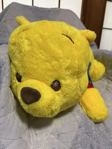 곰돌이 푸 봉제 인형 엎드린 빨간 볼 점보 미사용 새상품