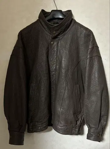 빈티지 브라운 가죽 자켓 스탠드 카라