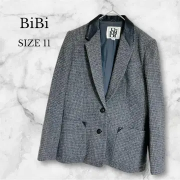 BiBi 테일러드 자켓 체크 오피스 캐주얼 두꺼운 원단 가을/겨울 그레이