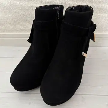 MAJESTIC LEGON 마제스틱 레곤 사이드 리본 부츠 블랙 M