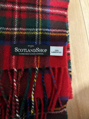 SCOTLANDSHOP 타탄 체크 머플러 램스울 100%