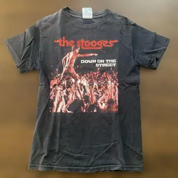 더 스투지스 티셔츠 S 00s 이기팝 구제 의류 블랙 USA제