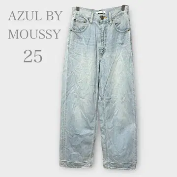 아줄바이마우지 와이드 스트레이트 데님 팬츠 라이트 블루 25인치
